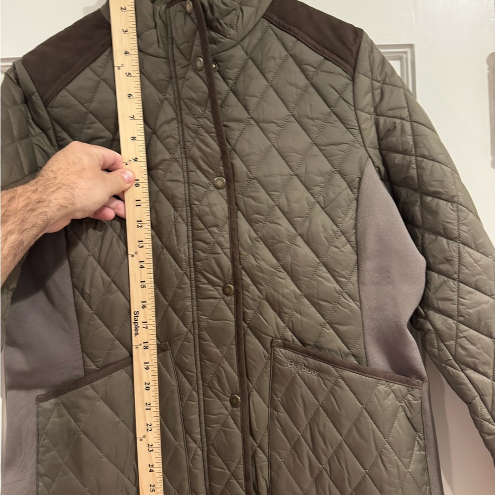 Barbour Quilted Utility Jacket - Olive and Brown - Picture 9 of 9